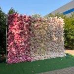 FW031 Ombre pink roses flower wall backdrop 8x10ft cloth fabric backup - Image 5