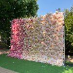 FW031 Ombre pink roses flower wall backdrop 8x10ft cloth fabric backup - Image 6