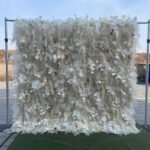 FW036 White plants pampas flower wall backdrop 8x8ft cloth fabric backup