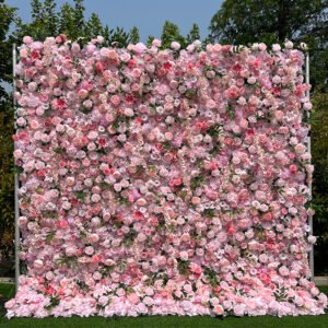 FW040 Pink flowers flower wall backdrop 8x8ft cloth fabric backup