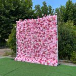 FW041 Pink rose flower wall backdrop 8x8ft cloth fabric backup - Image 6