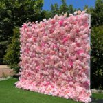 FW044 Pink roses flower wall backdrop 8x8ft cloth fabric backup - Image 5