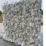 FW048 White roses orchid flower wall backdrop 8x8ft cloth fabric backup - Image 5