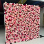 FW049 Coral roses flower wall backdrop 8x8ft cloth fabric backup - Image 5