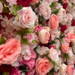 FW049 Coral roses flower wall backdrop 8x8ft cloth fabric backup - Image 3