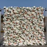FW051 White rose peony flower wall backdrop 8x8ft cloth fabric backup