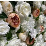 FW051 White rose peony flower wall backdrop 8x8ft cloth fabric backup - Image 2