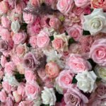 FW052 Pink rose flower wall backdrop 8x8ft cloth fabric backup - Image 3
