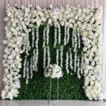 FW058 White rose peony grass wall backdrop 8x8ft cloth fabric backup