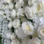 FW058 White rose peony grass wall backdrop 8x8ft cloth fabric backup - Image 2