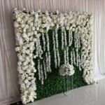 FW058 White rose peony grass wall backdrop 8x8ft cloth fabric backup - Image 4