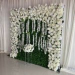 FW058 White rose peony grass wall backdrop 8x8ft cloth fabric backup - Image 5