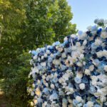 FW059 Blue and white rose flower wall backdrop 8x8ft cloth fabric backup - Image 2