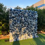 FW059 Blue and white rose flower wall backdrop 8x8ft cloth fabric backup - Image 4