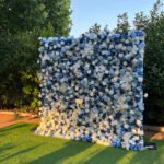 FW059 Blue and white rose flower wall backdrop 8x8ft cloth fabric backup - Image 5