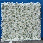 FW060 White rose flower wall backdrop 8x8ft cloth fabric backup