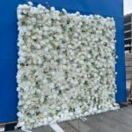 FW060 White rose flower wall backdrop 8x8ft cloth fabric backup - Image 5