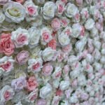 FW061 White pink flower wall backdrop 8x8ft cloth fabric backup - Image 2