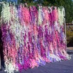 FW065 Pink purple wisteria flower wall backdrop 8x8ft cloth fabric backup