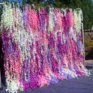 FW065 Pink purple wisteria flower wall backdrop 8x8ft cloth fabric backup