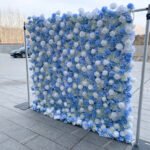 FW067 Blue white roses flower wall backdrop 8x8ft cloth fabric backup - Image 2