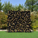 FW069 Black and gold roses flower wall backdrop 8x8ft cloth fabric backup - Image 4
