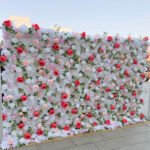 FW070 White pink flower wall backdrop 8x12ft cloth fabric backup - Image 3