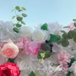 FW070 White pink flower wall backdrop 8x12ft cloth fabric backup - Image 4