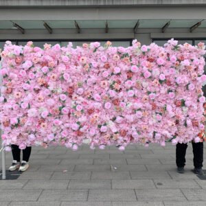 FW073 Pink roses flower wall backdrop 8x8ft cloth fabric backup