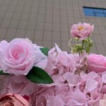 FW073 Pink roses flower wall backdrop 8x8ft cloth fabric backup - Image 6