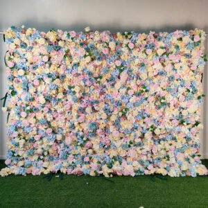 FW074 Colorful flower wall backdrop 8x8ft cloth fabric backup