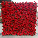 FW075 Red roses flower wall backdrop 8x8ft cloth fabric backup