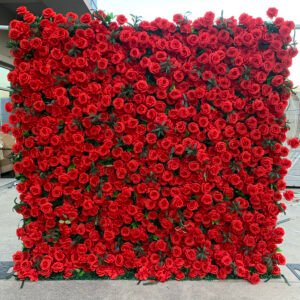FW075 Red roses flower wall backdrop 8x8ft cloth fabric backup