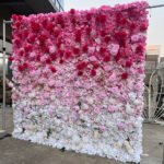 FW076 Pink and white ombre flower wall backdrop 8x8ft cloth fabric backup - Image 6