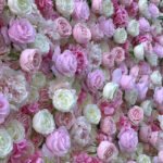 FW078 Pink and white roses flower wall backdrop 8x8ft cloth fabric backup - Image 2