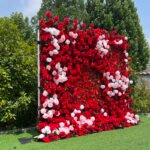 FW080 Red roses ombre flower wall backdrop 8x8ft cloth fabric backup - Image 5