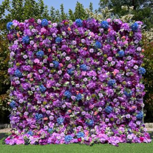 FW082 Purple roses flower wall backdrop 8x8ft cloth fabric backup