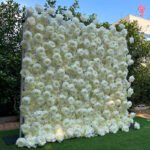 FW086 Big white roses flower wall backdrop 8x8ft cloth fabric backup - Image 8