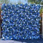 FW089 Blue roses flower wall backdrop 8x8ft cloth fabric backup