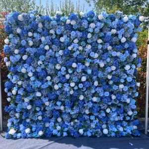 FW089 Blue roses flower wall backdrop 8x8ft cloth fabric backup