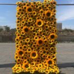 FW090 Sunflowers flower wall backdrop 4x8ft cloth fabric backup