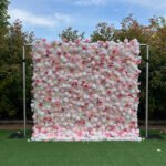 FW091 White and pink roses flower wall backdrop 8x8ft cloth fabric backup