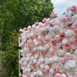 FW091 White and pink roses flower wall backdrop 8x8ft cloth fabric backup - Image 3