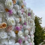 FW094 White roses flower wall backdrop 8x8ft cloth fabric backup - Image 2