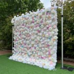 FW094 White roses flower wall backdrop 8x8ft cloth fabric backup - Image 6
