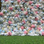 FW095 White roses with colorful flowers wall backdrop 8x8ft cloth fabric backup - Image 7