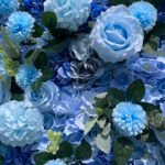 FW099 Pink and blue flower wall backdrop 8x8ft cloth fabric backup - Image 3