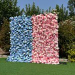 FW099 Pink and blue flower wall backdrop 8x8ft cloth fabric backup - Image 7