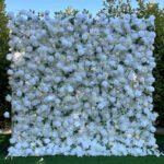 FW100 White roses flower wall backdrop 8x8ft cloth fabric backup