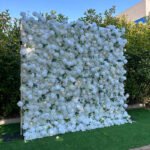 FW100 White roses flower wall backdrop 8x8ft cloth fabric backup - Image 4